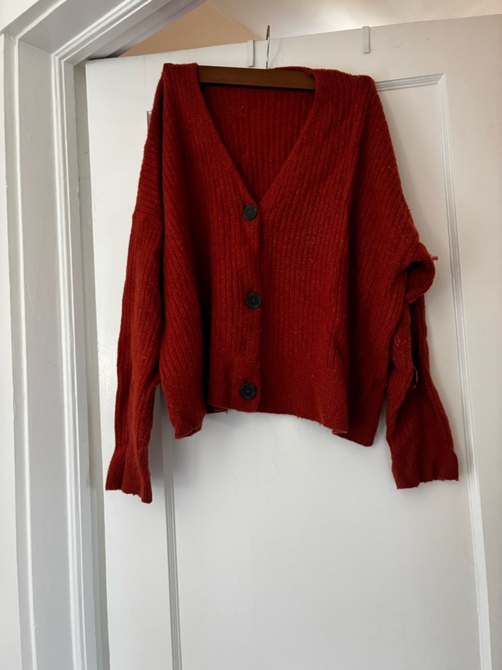 Madewell orange V-Neck Button Front Women's Sweater Cardigan